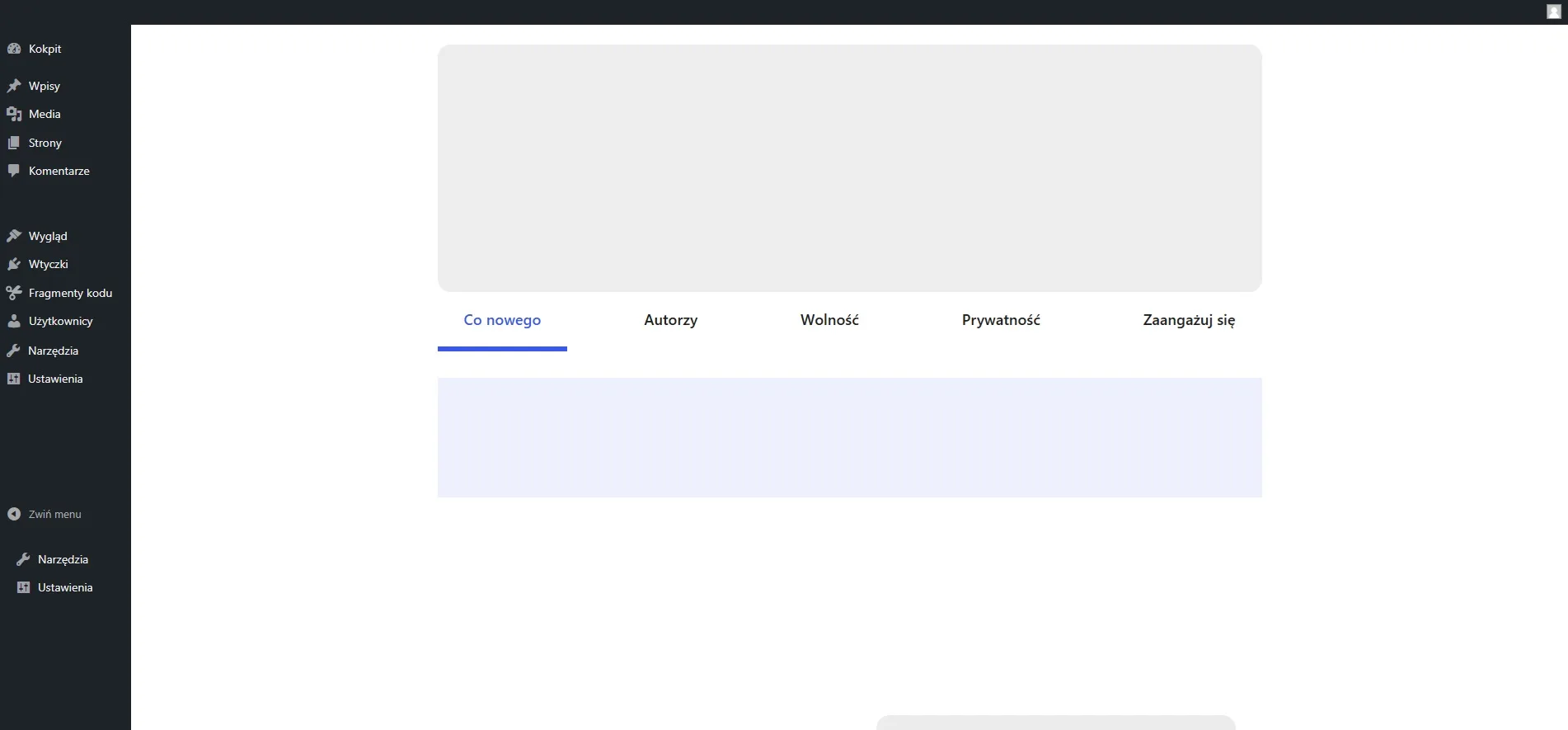 Panel administracyjny Wordpress
